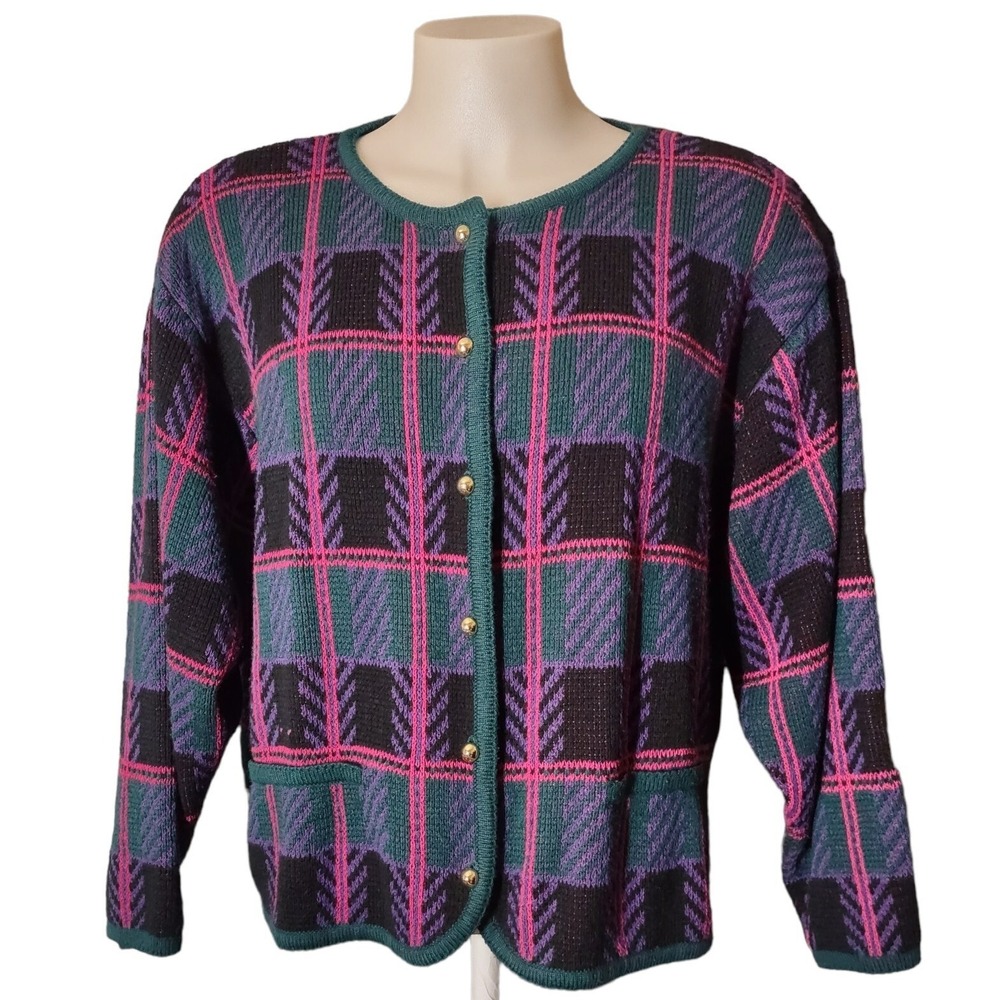 Just for Women Knit Sweater 3X Adult‎ Shirt Long Sleeve Gold Buttons